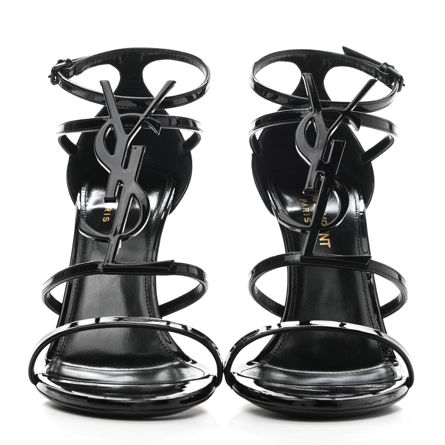 Patent Calfskin Cassandra 110 Sandals 37.5 Black