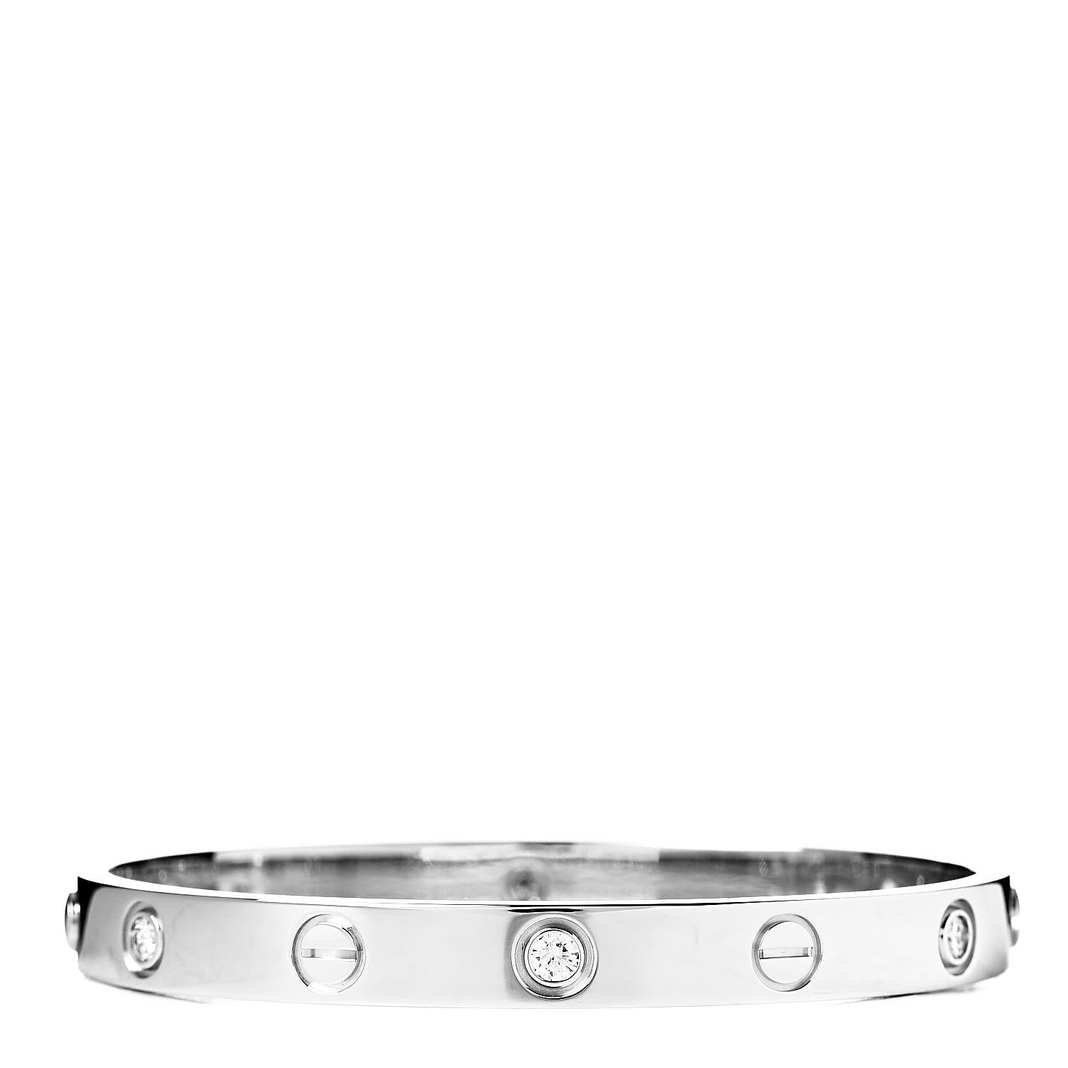 Cartier 18K White Gold 6 Diamond LOVE Bracelet 16 3 of 6