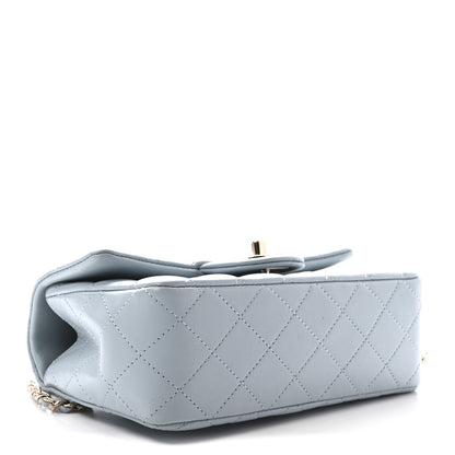 Chanel Lambskin Quilted Mini Top Handle Rectangular Flap Light Blue 4 of 11