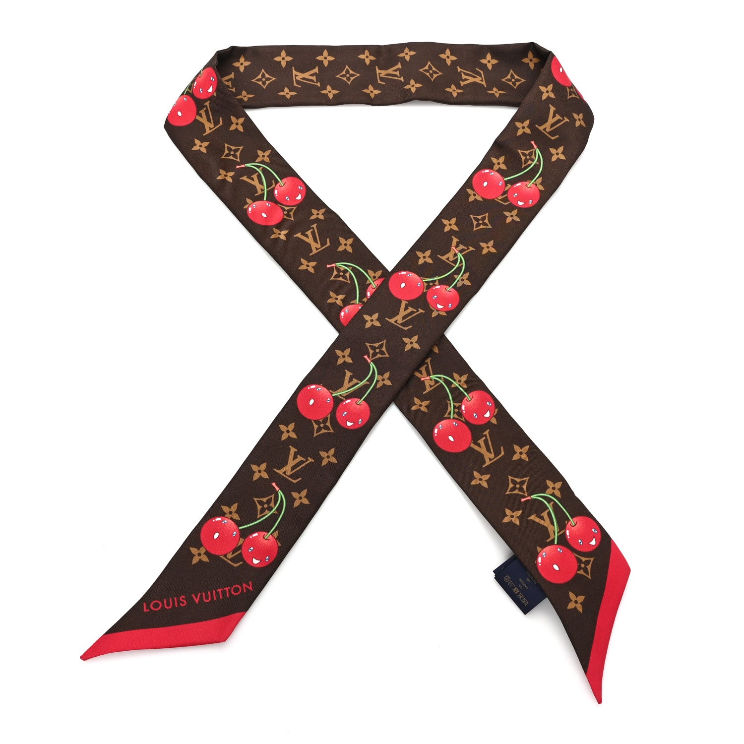 Louis Vuitton LV X TM Silk Monogram Cerises Bandeau Brown 1821712