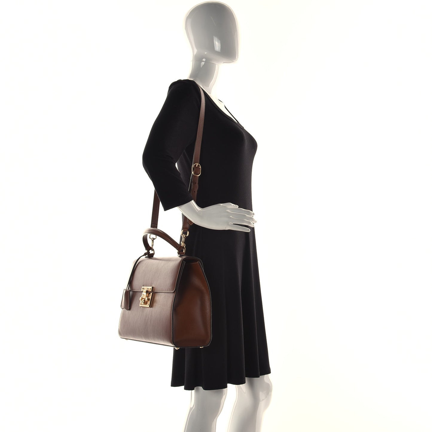 Calfskin Medium Padlock Signature Top Handle Bag Cuir