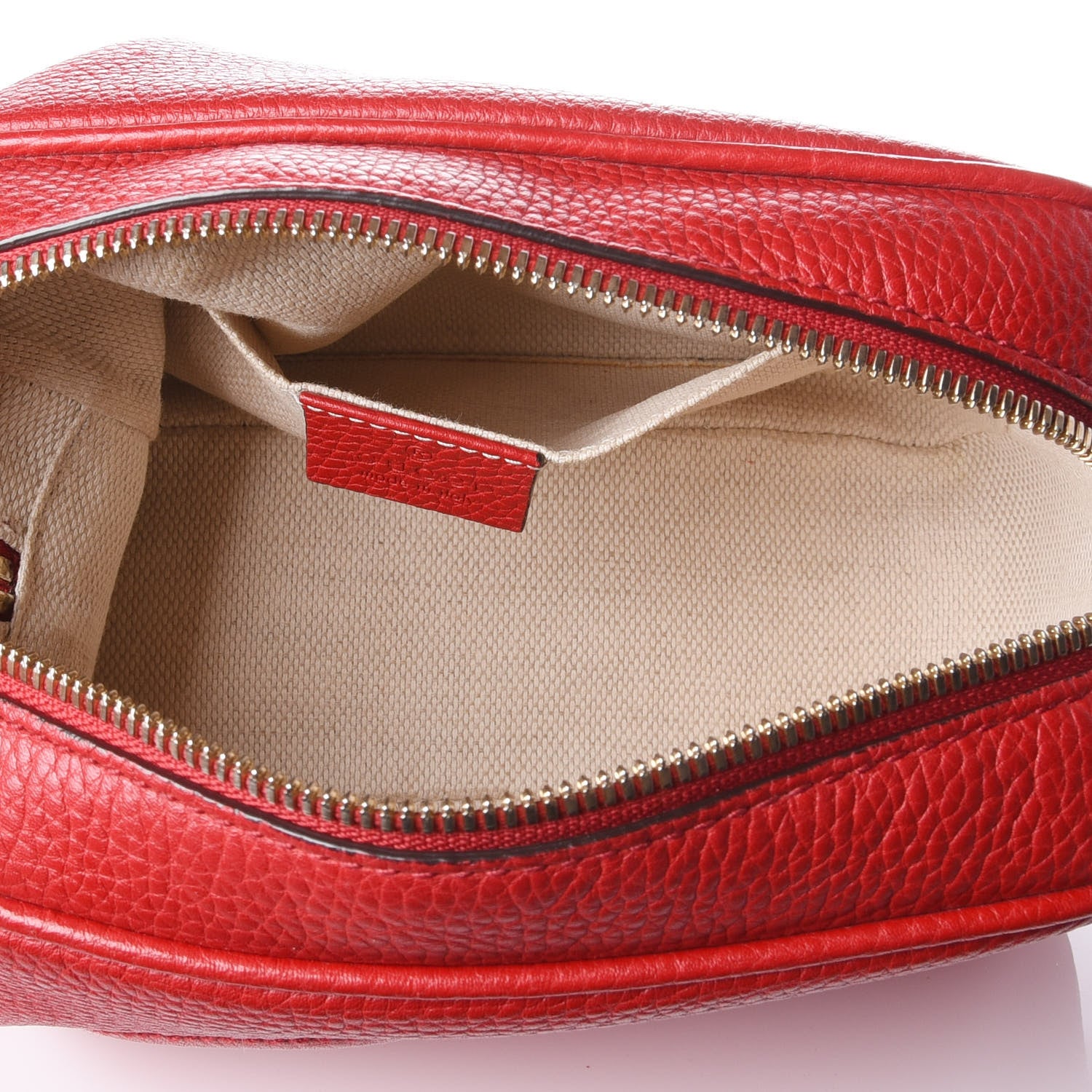 Gucci Pebbled Calfskin Small Soho Disco Bag Vibrant Red 5 of 13