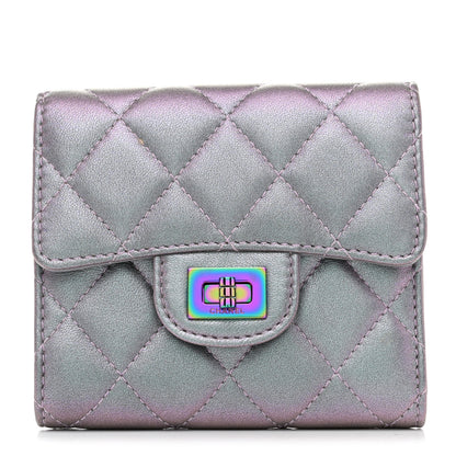 Chanel Iridescent Lambskin Quilted 2.55 Reissue Compact Flap Wallet Light Purple 1 of 9