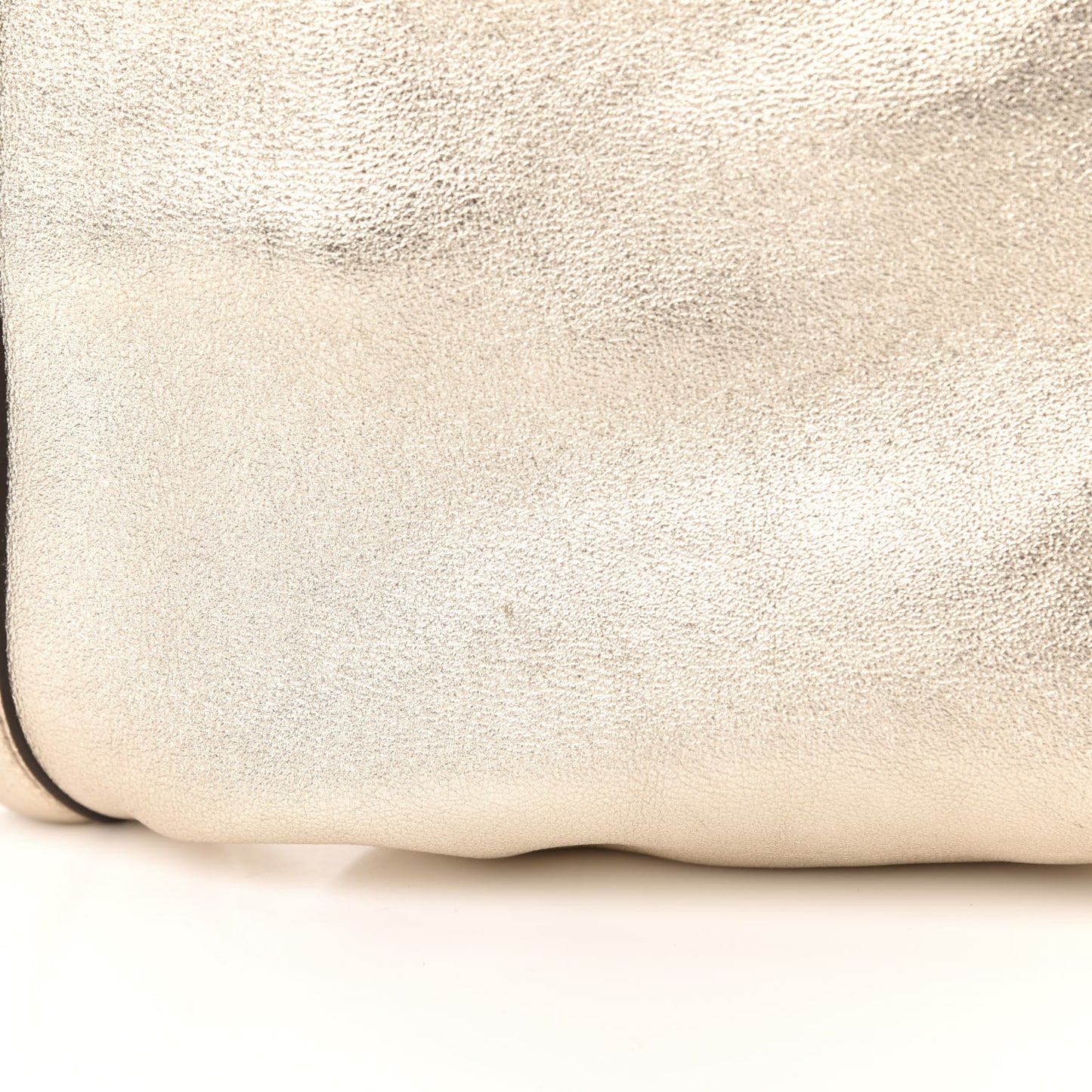 Metallic Calfskin Medium Britt Tote Platinum