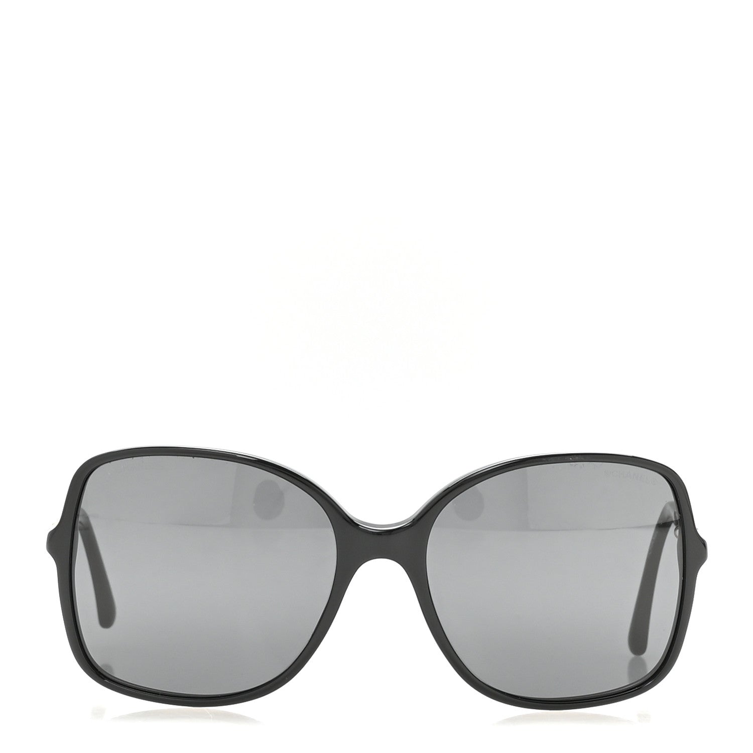 Chanel Acetate Metal Calfskin Square Chain Sunglasses 5210-Q Black Gray 2 of 8