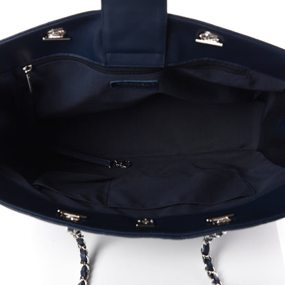 Chanel Lambskin Quilted Large Classic Shopping Tote Navy 7 of 9