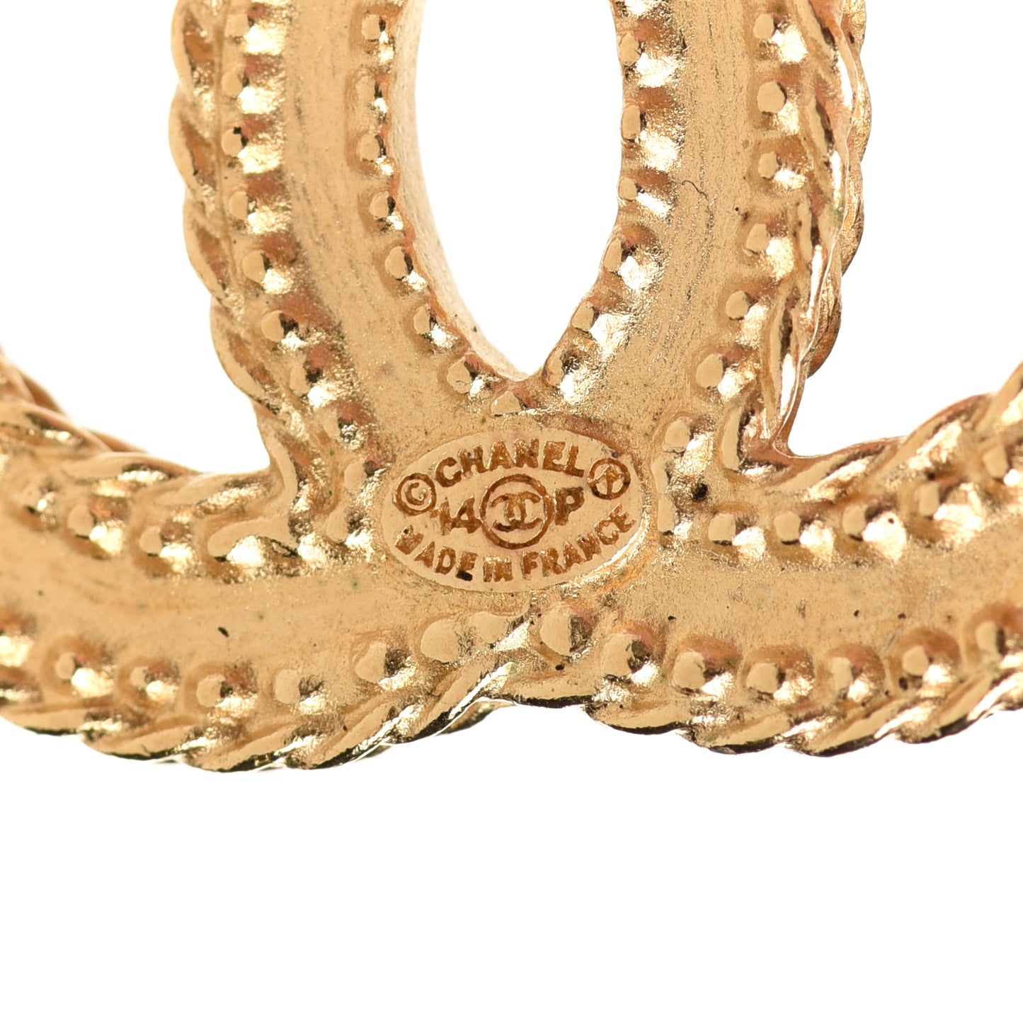 CC Drop Earrings Matte Gold