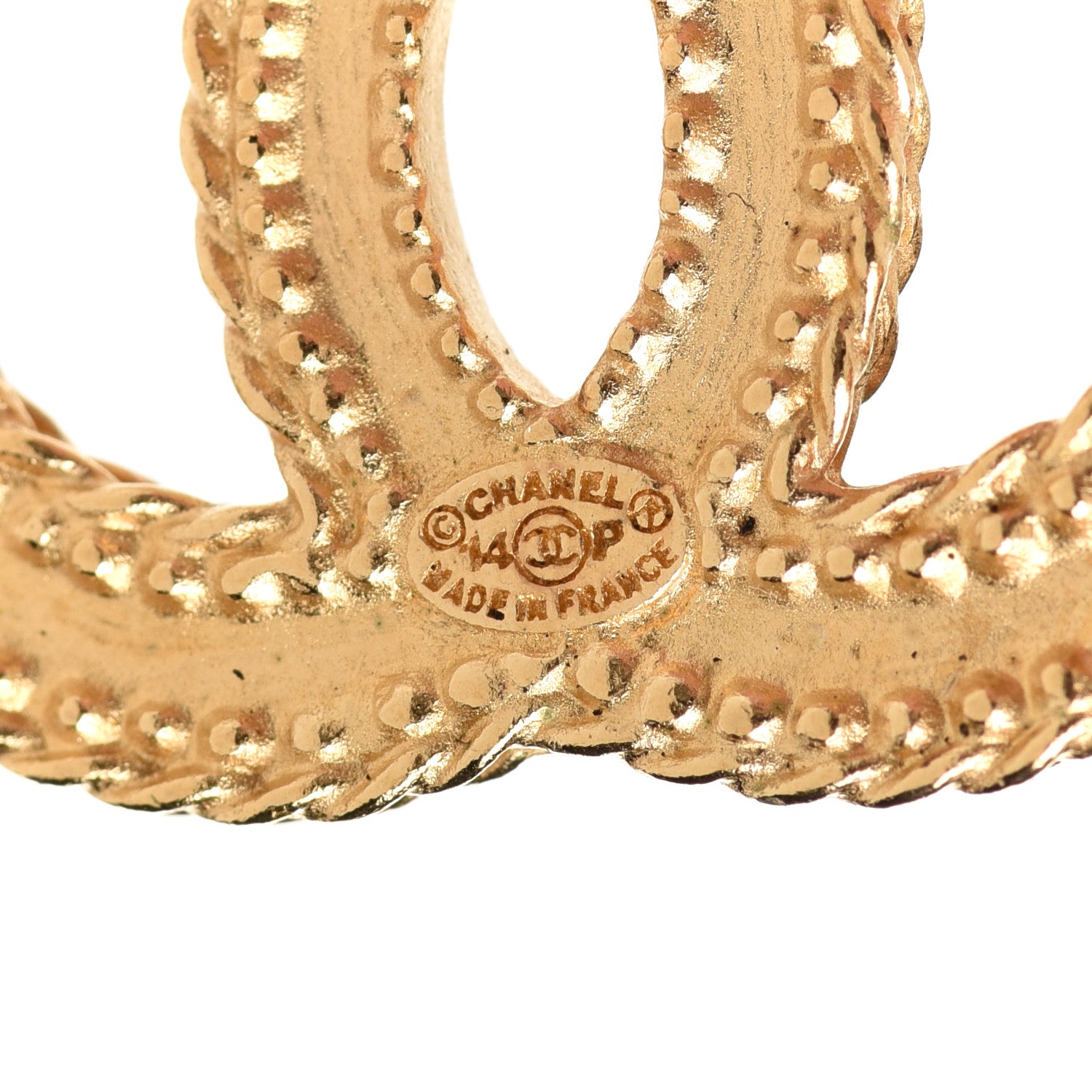 Chanel CC Drop Earrings Matte Gold 4 of 5