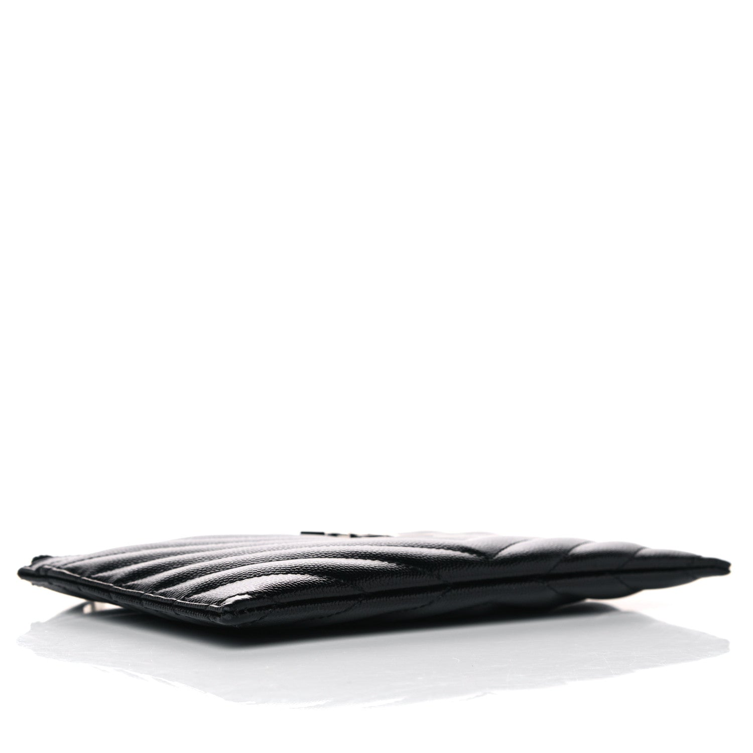 Saint Laurent Grain De Poudre Chevron Monogram Bill Pouch Black 4 of 10