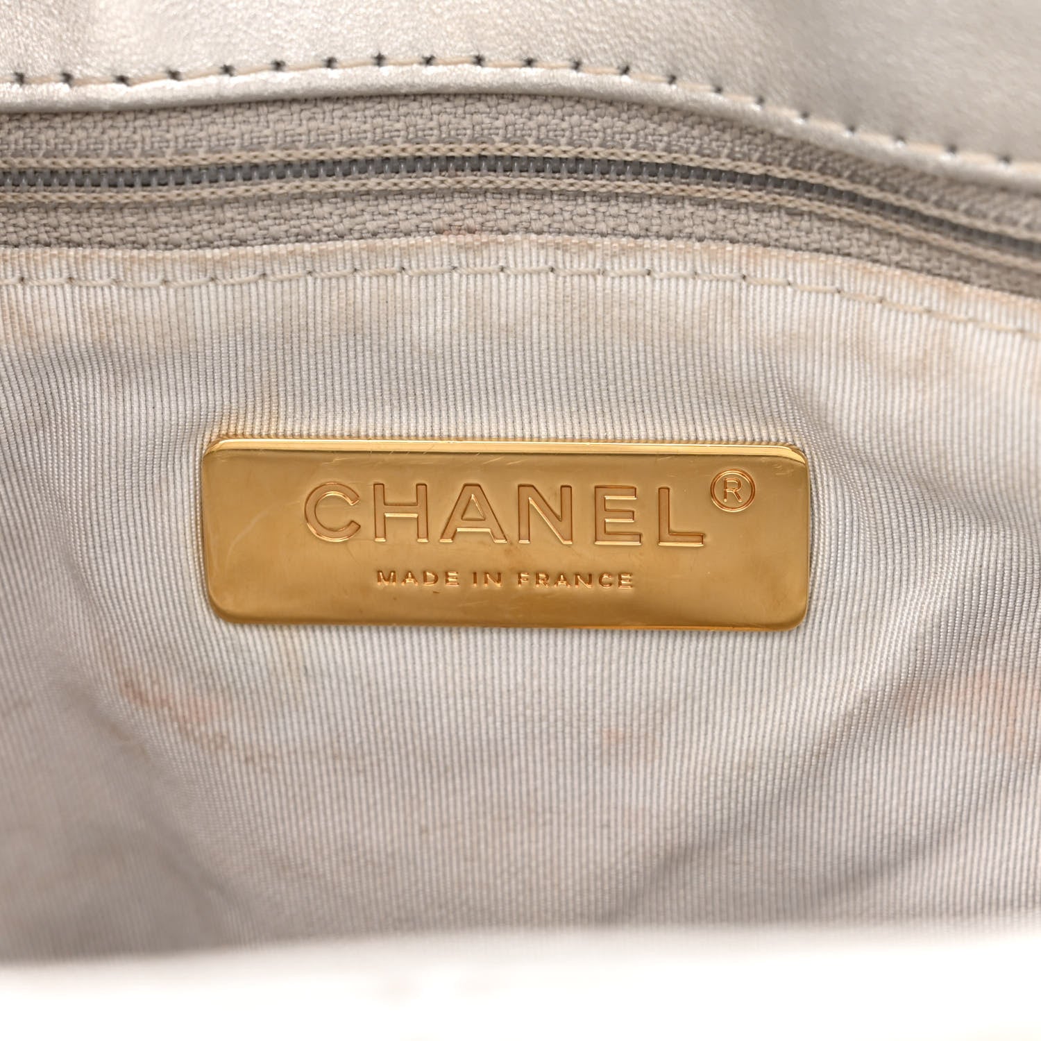 Chanel Metallic Lambskin Quilted Large Chanel 19 Flap Silver 6 of 16