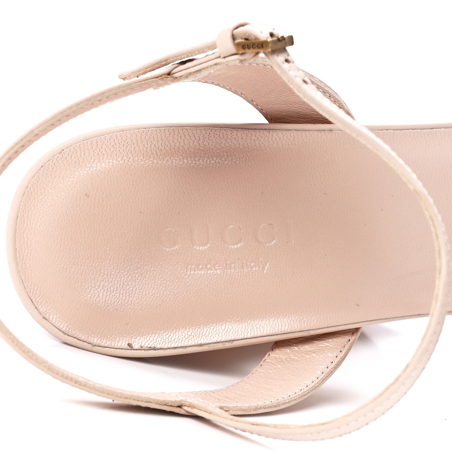 Lifford Calfskin GG Marmont Ankle Wrap 105mm Sandals 38 Skin Rose