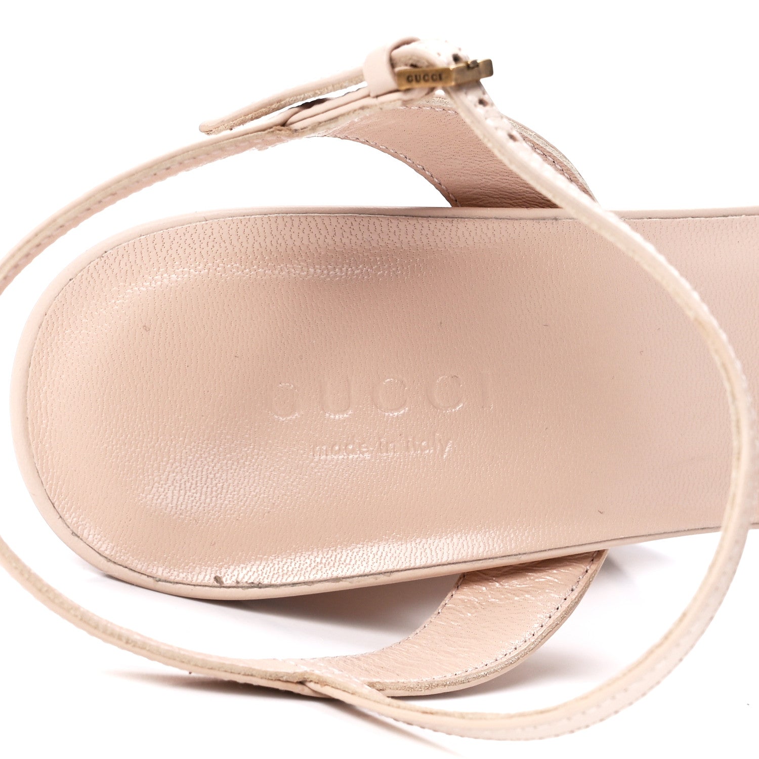 Gucci Lifford Calfskin GG Marmont Ankle Wrap 105mm Sandals 38 Skin Rose 7 of 8