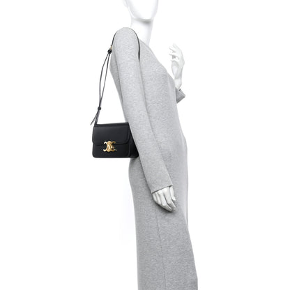 Celine Shiny Calfskin Teen Triomphe Black 2 of 15