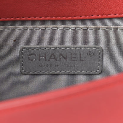 Chanel Calfskin Quilted Double Stitch Medium Boy Flap Red 6 of 19