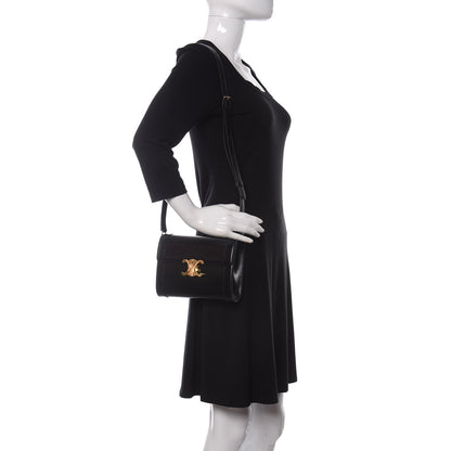 Celine Shiny Calfskin Triomphe Strap Bag Black 2 of 9