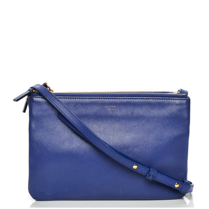 Celine Lambskin Small Trio Crossbody Bag Violet Blue 1 of 9