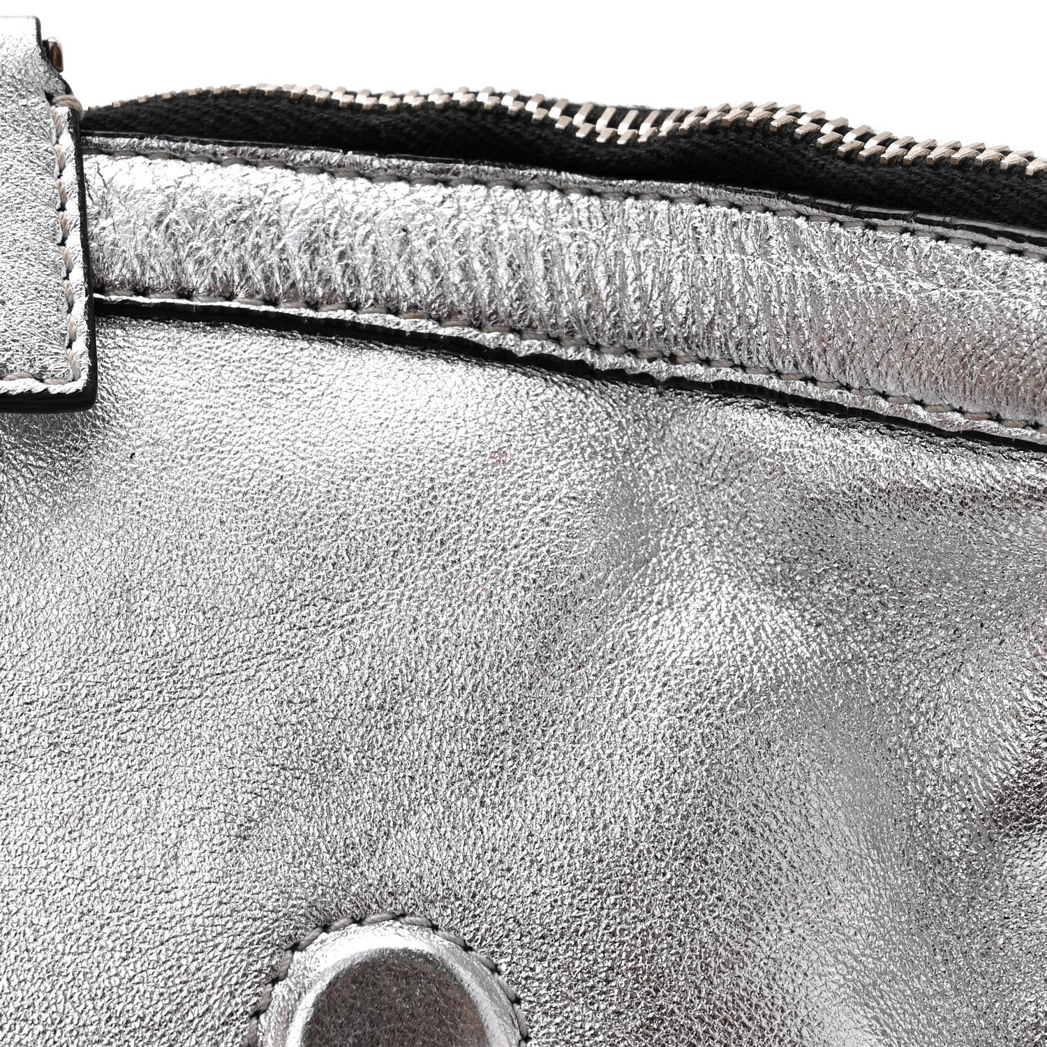 Alexander McQueen Metallic Lambskin De Manta Clutch Silver 10 of 10