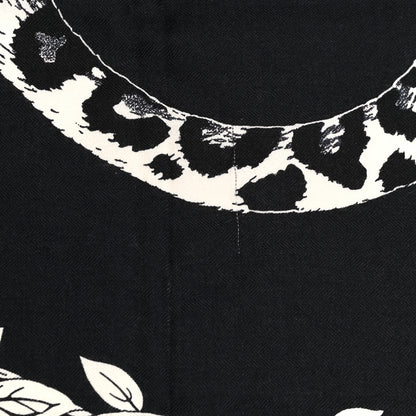 Hermes Cashmere Silk Jungle Love Tattoo Shawl 140 Bleu Black White 9 of 9