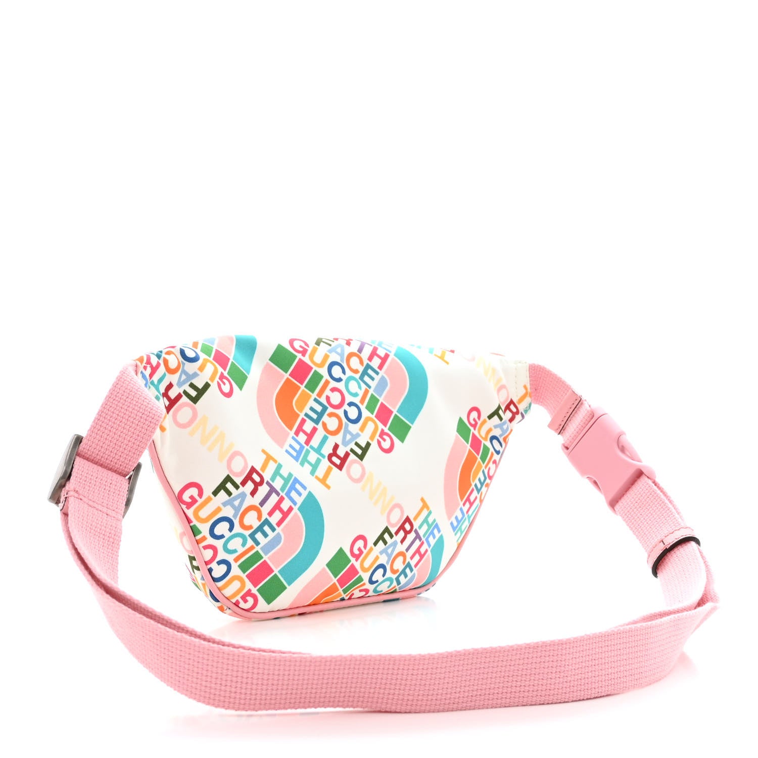 Gucci X THE NORTH FACE Econyl Nylon Arleq Belt Bag Ivory Turquoise Wild Rose 3 of 13