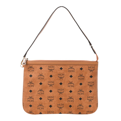 MCM Visetos Liz Shopper Tote Pouch Cognac 1 of 8