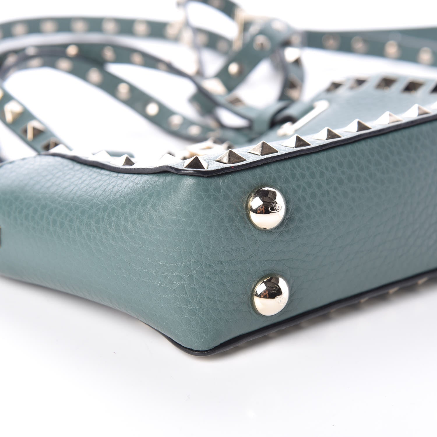Valentino Garavani Grained Calfskin Micro Rockstud Tote Giada 8 of 9