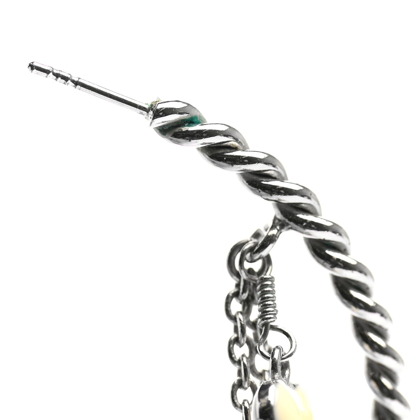 Sweet Monogram Creole Hoop Earrings Silver