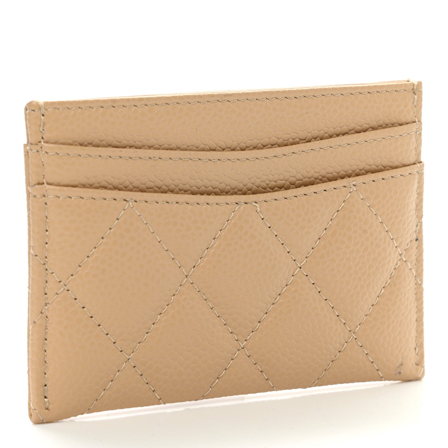 Chanel Caviar Quilted Card Holder Beige 3 of 9