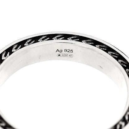 Gucci Sterling Silver Enamel Interlocking G Band Ring 50 5.25 5 of 7