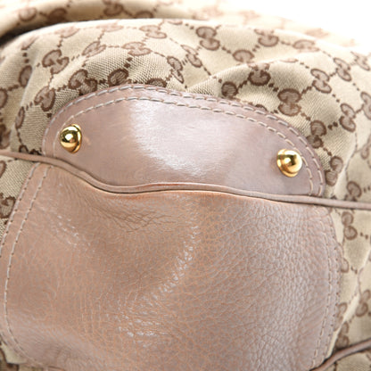 Gucci Monogram Large Jockey Hobo Beige 9 of 13