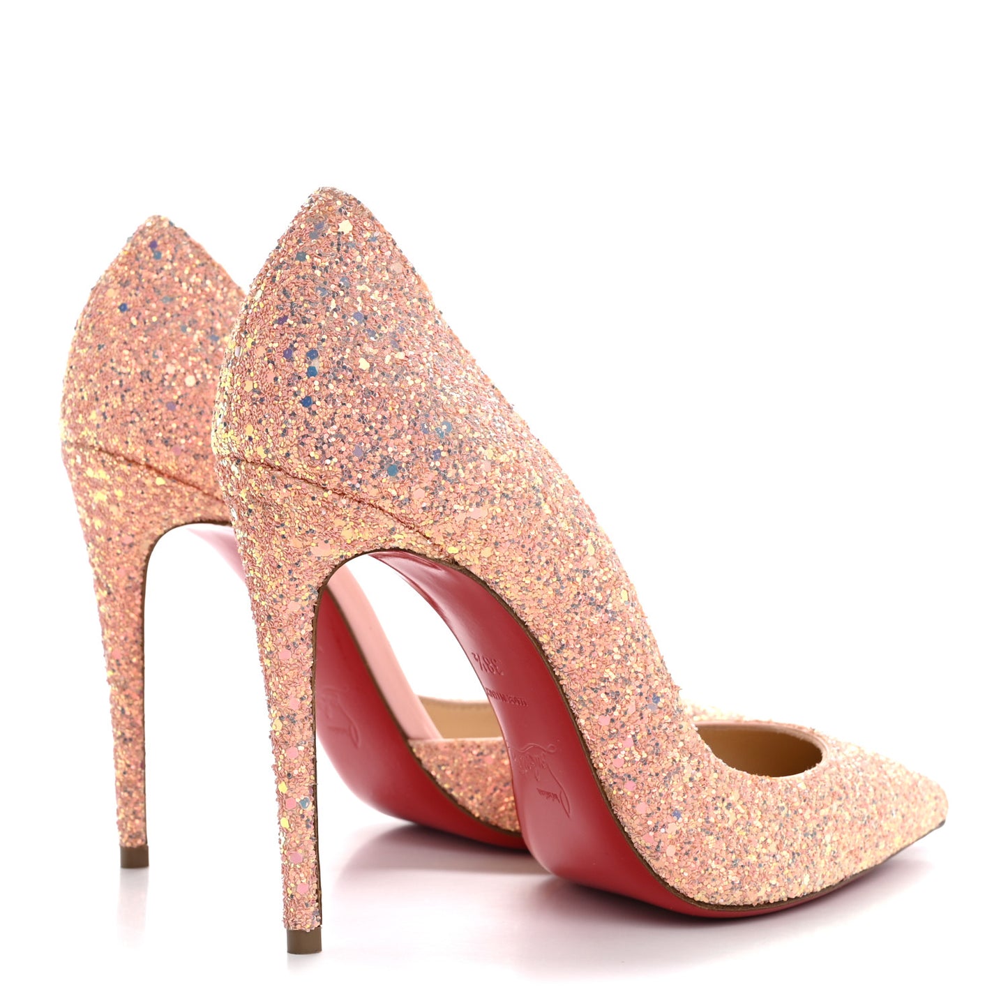 Patent Glitter Iriza 100 Pumps 38.5 Peach