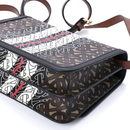 Burberry E-Canvas Monogram Stripe Small TB Bag Bridle Brown 10 of 10