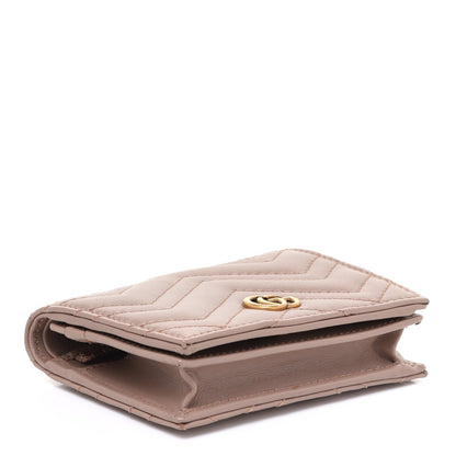 Gucci Calfskin Matelasse GG Marmont Card Case Wallet Porcelain Rose 4 of 8