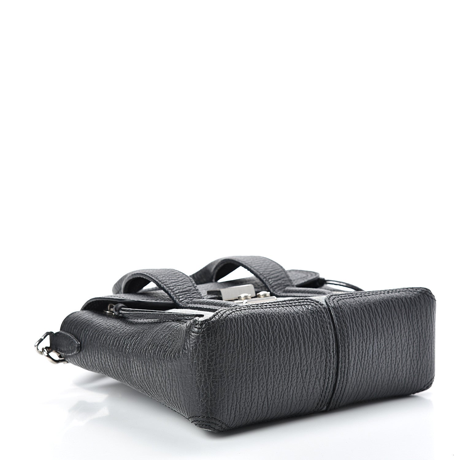 3.1 Phillip Lim 3.1 Textured Calfskin Denim Mini Pashli Satchel Black 3 of 11