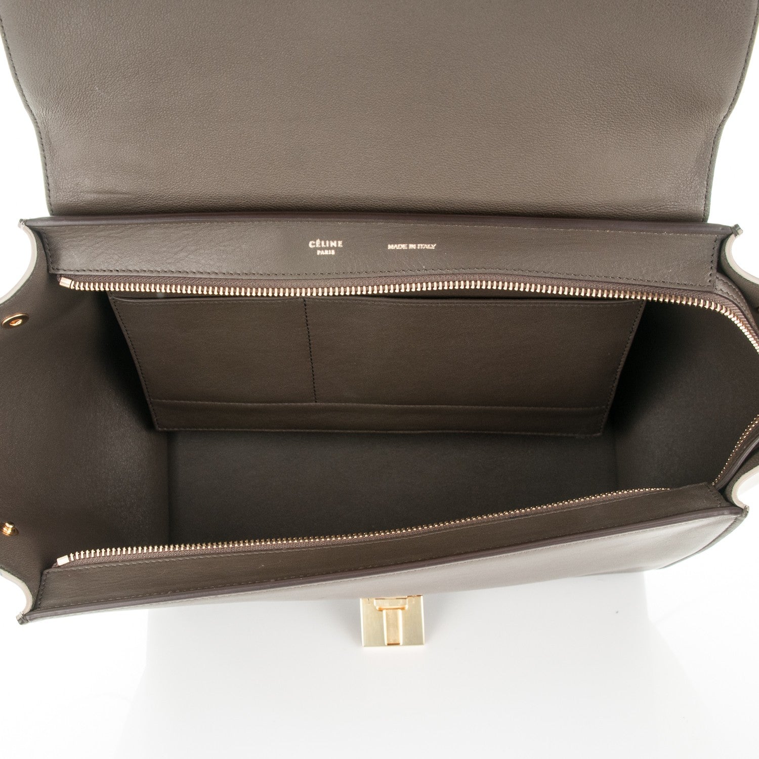 Celine Elephant Calfskin Medium Tri-Color Trapeze Yellow 5 of 8