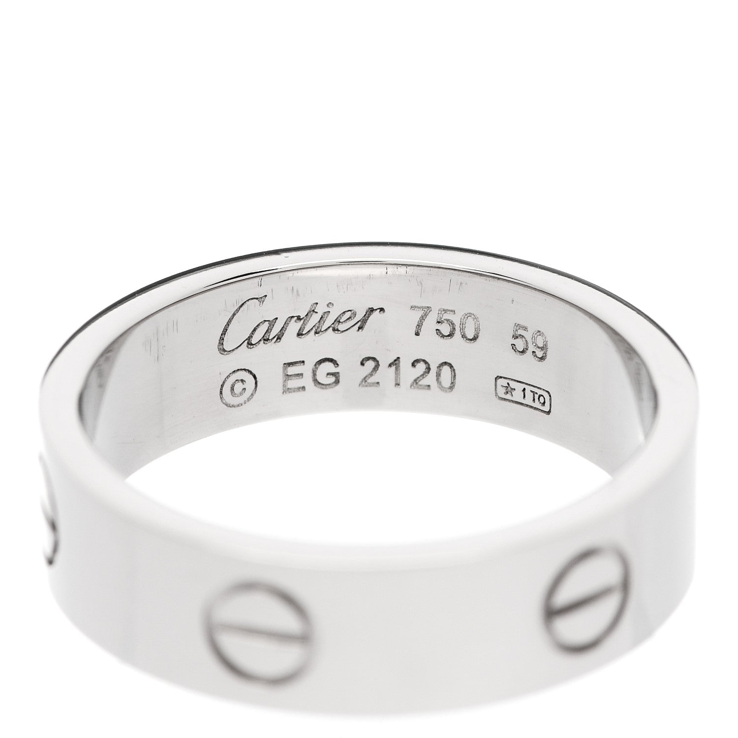 Cartier 18K White Gold 6mm LOVE Ring 59 8.75 4 of 4