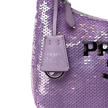 Prada Paillettes Sequin Mini Re-Edition 2000 Bag Lilium Black 10 of 13