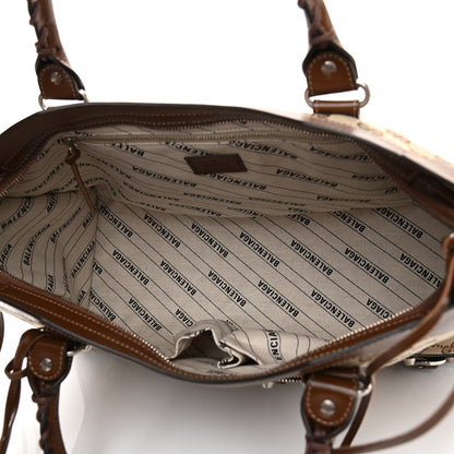 Balenciaga X GUCCI GG Monogram Azalea Calfskin Neo Classic Silver Hardware Medium City Beige Ebony Brown Sugar 5 of 9