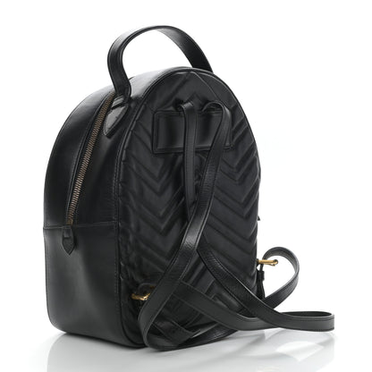 Gucci Calfskin Matelasse Animal Studs GG Marmont Dome Backpack Black 2 of 8