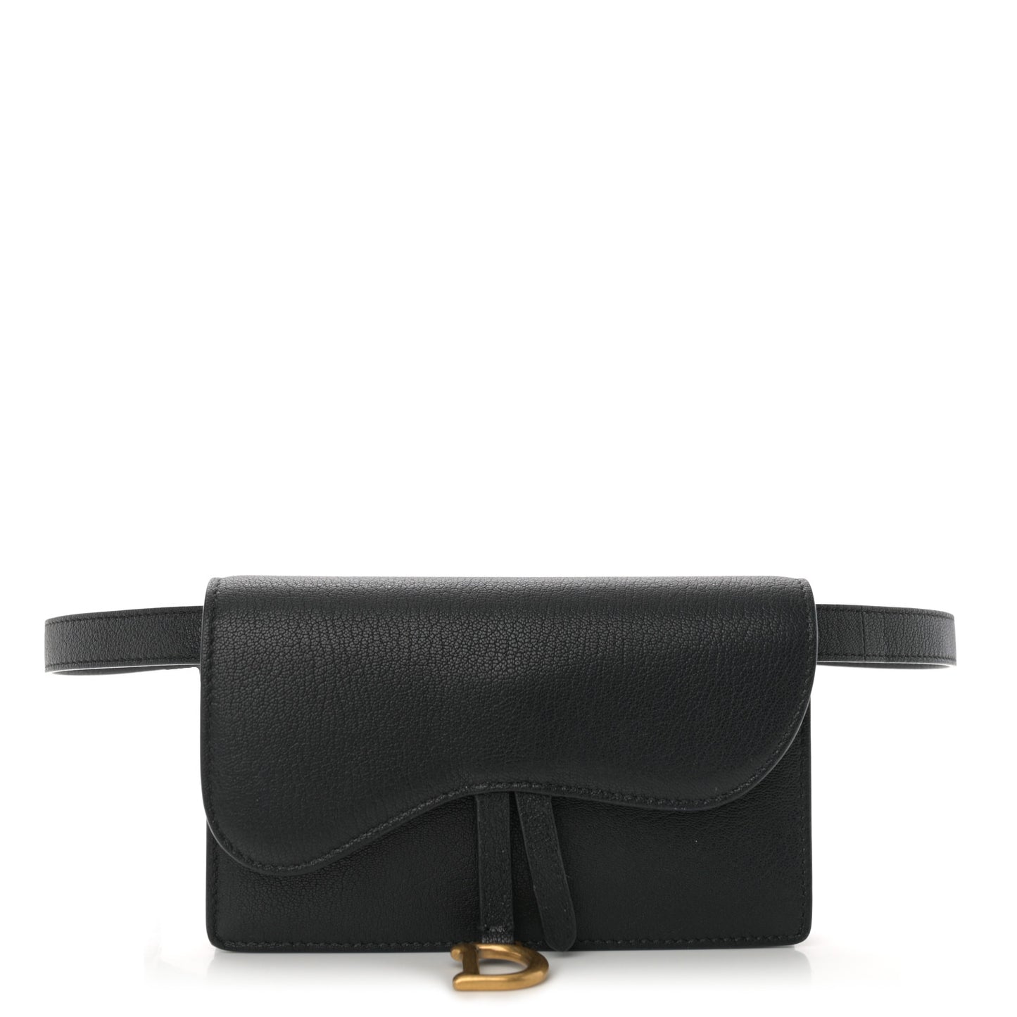 Goatskin Saddle Belt Bag Black