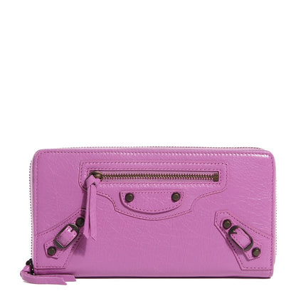 Balenciaga Agneau Classic Hardware Continental Zip Around Wallet Rose Berlingot 1 of 12