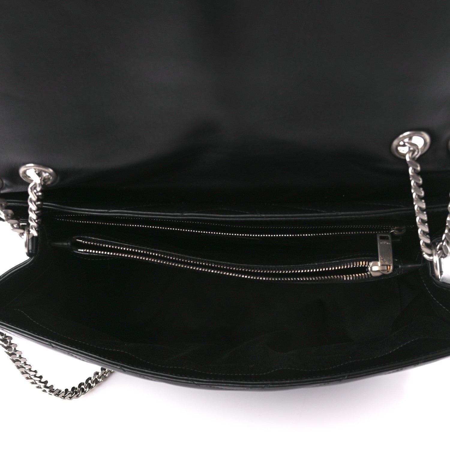Saint Laurent Calfskin Y Quilted Monogram Large Loulou Chain Satchel Black 5 of 11
