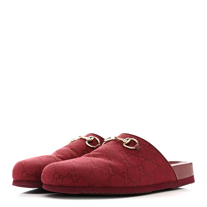 Gucci GG Supreme Monogram Womens Horsebit Slippers 41 Rosso Ancora 4 of 10