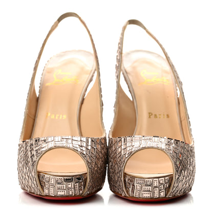Christian Louboutin Satin Mosaique No Prive 120 Pumps 37.5 Silver 3 of 10
