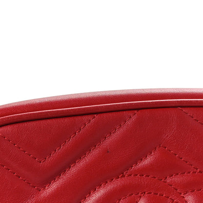 Gucci Calfskin Matelasse Small GG Marmont Chain Shoulder Bag Hibiscus Red 11 of 11