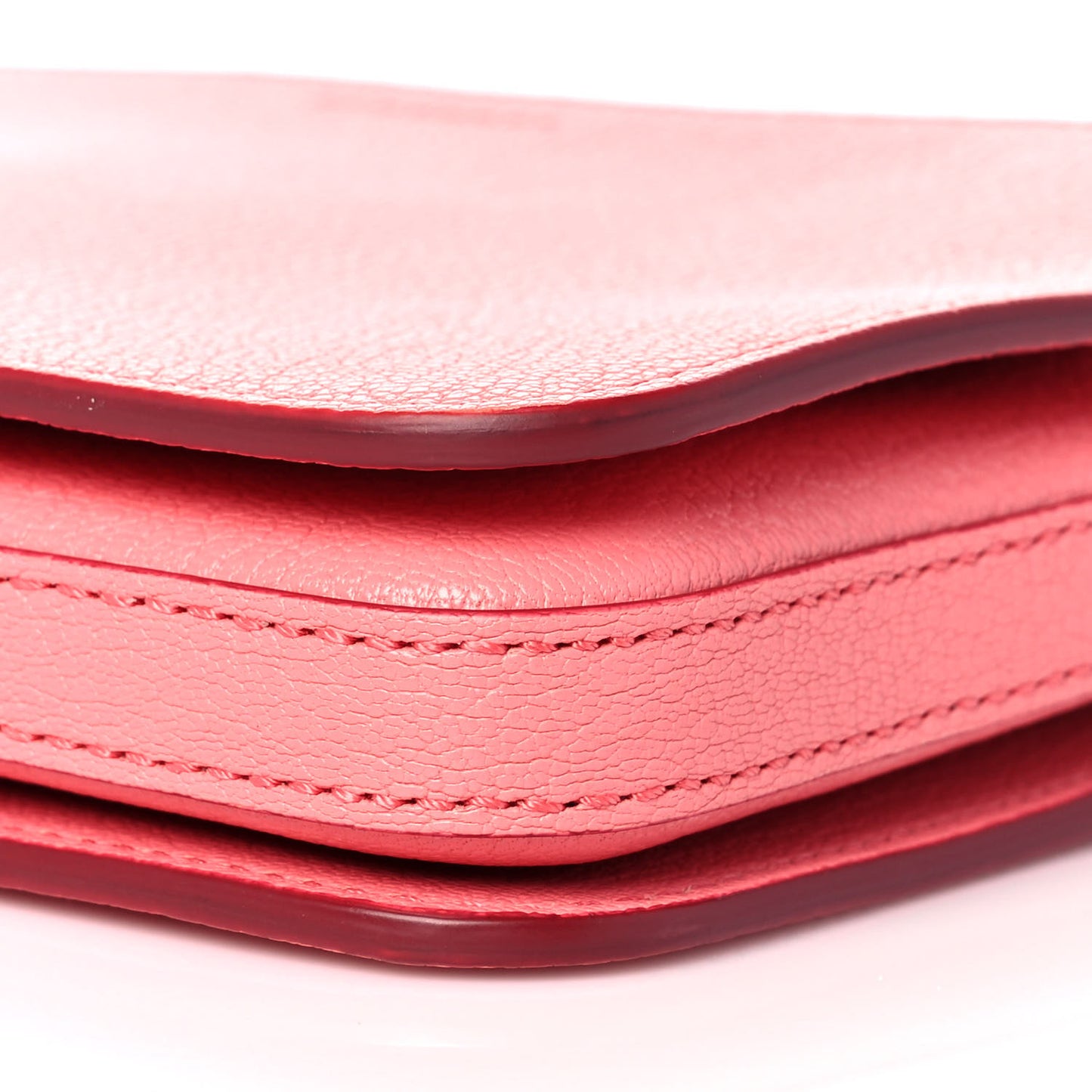Grainy Goatskin Triple Zip Crossbody Bag Pink