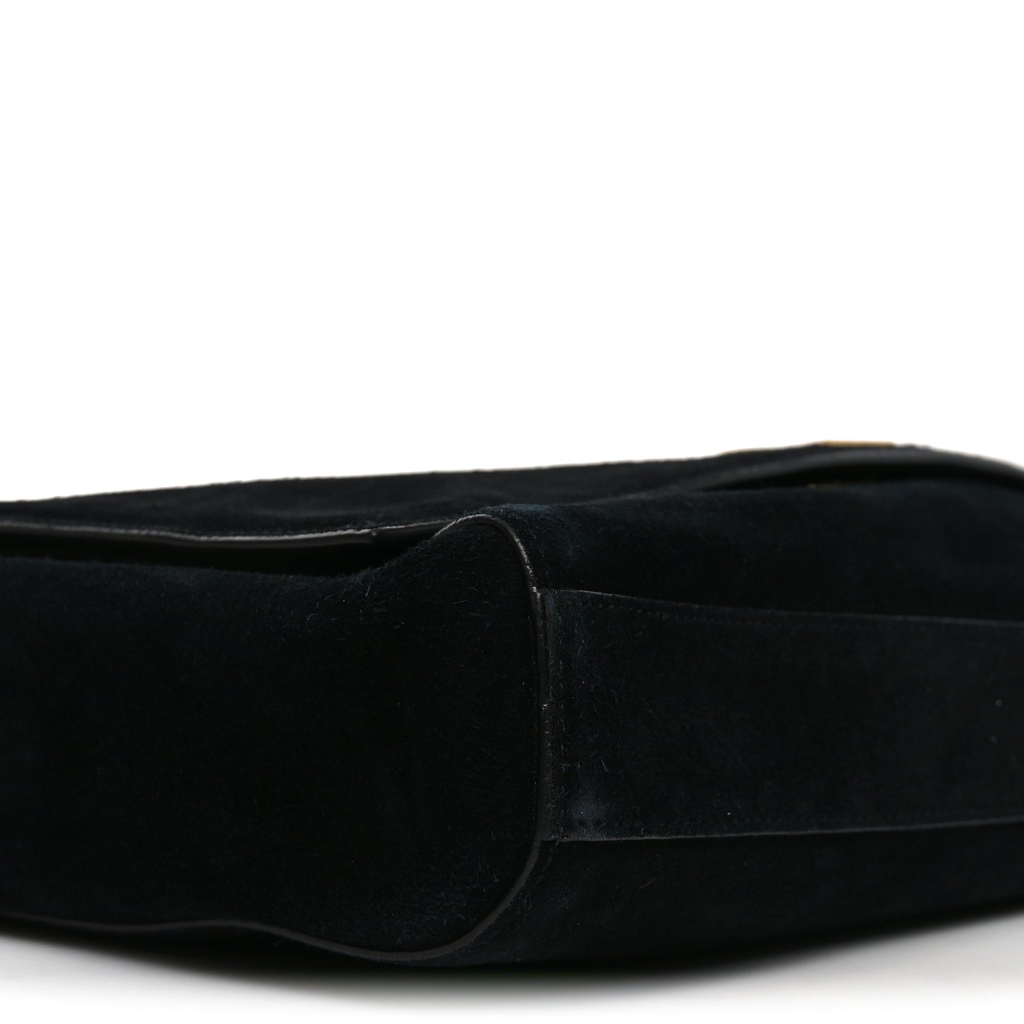 Smooth Calfskin Suede Medium Reversible Monogram Kate Satchel Black