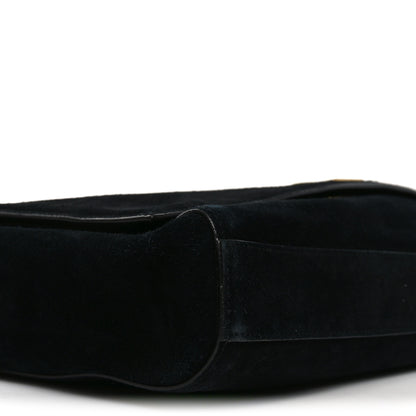 Saint Laurent Smooth Calfskin Suede Medium Reversible Monogram Kate Satchel Black 9 of 18