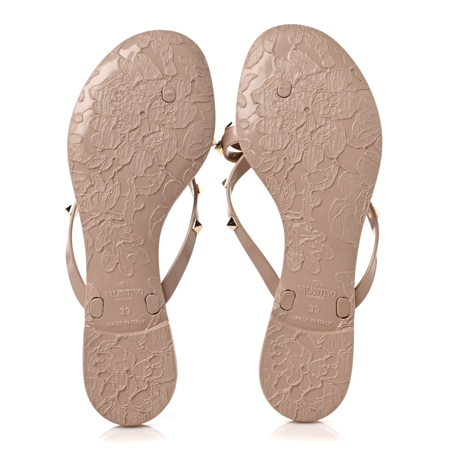 Valentino Garavani PVC Jelly Rockstud Bow Thong Sandals 39 Poudre 5 of 7