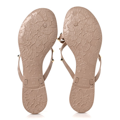 Valentino Garavani PVC Jelly Rockstud Bow Thong Sandals 39 Poudre 5 of 7