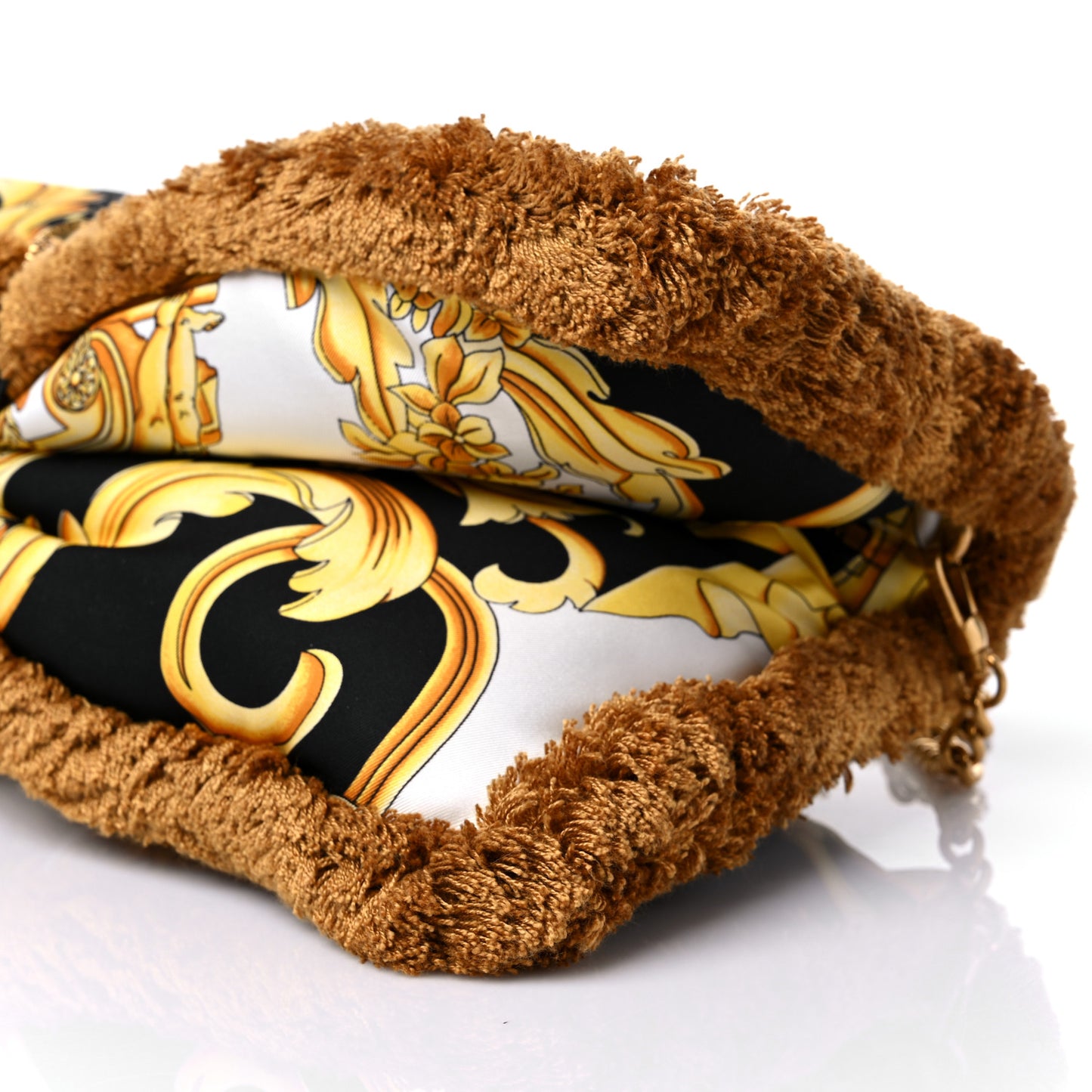 Silk Baroque Print Pillow Talk Black Gold